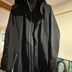 Women’s Black Hooded Waterproof Raincoat